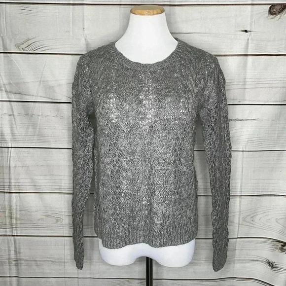 Aeropostale Women’s Sweater Small Gray Soft Long Sleeved Crew Neck Top - Picture 1 of 8
